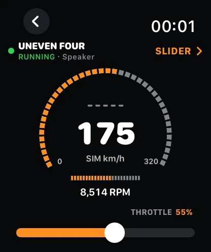 Air Moto Race Dash gauge on Apple Watch