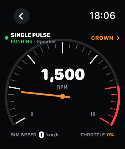 Air Moto Apple Watch tachometer screenshot